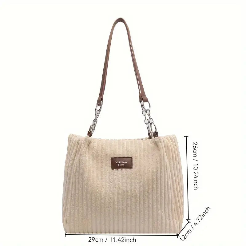 Megan | Cotton Corduroy Tote Bag