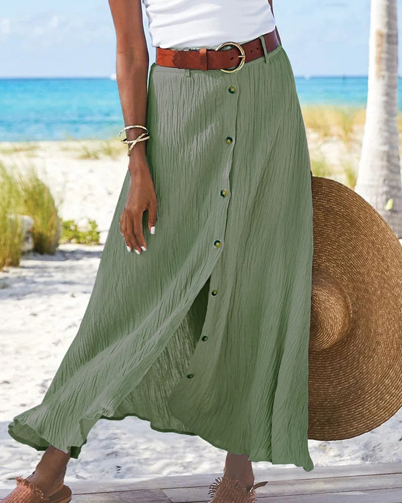Cindy™ - Flowing Button-Up Skirt