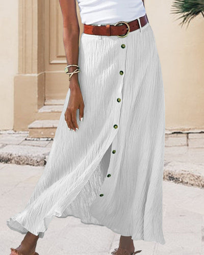 Cindy™ - Flowing Button-Up Skirt