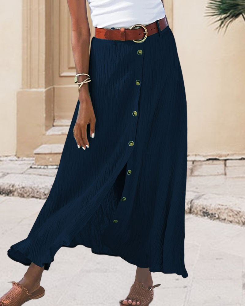 Cindy™ - Flowing Button-Up Skirt