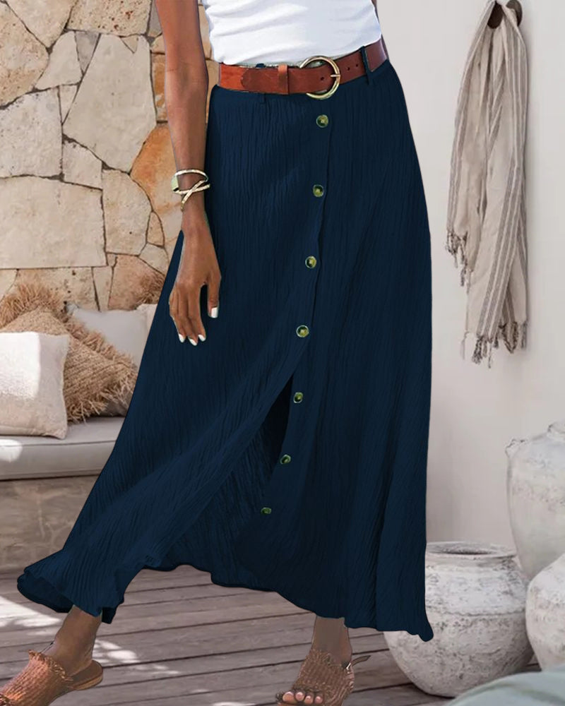 Cindy™ - Flowing Button-Up Skirt